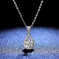 Tikras moisanito lašo formos pakabukas su karoliais 1 ct D spalvos laboratoriniai deimantai 925 prabos sidabras moterims vestuviniai puikūs papuošalai 6.5mm 1ct D Color