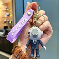 Skibidi Toilet Doll Key Chain for Kids Fans Funny Anime Gifts Keyrings