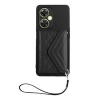 Anti-skid Hand Strap Flip Card Holder Stand Leather Phone Case For OnePlus Nord CE 3 Lite,OnePlus Nord N30 OnePlus Nord N30 juoda