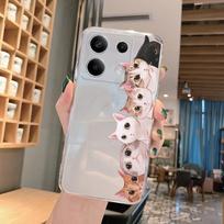 Mielas Cat raštuotas minkštas silikoninis skaidrus dėklas skirtas Xiaomi Redmi Note 13 Pro Poco C65 Samsung A55 A35 M35 S24 iPhone 15 fotoaparato apsauginis dangtelis Samsung Galaxy S10 4G