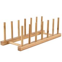 Home Basics Indų džiovyklė Bambukinė Lėkščių Laikiklis Virtuvės Sandėliavimo Spintelės Organizatorius Indams, Lėkštėms, Dubenėliams, Puodeliams, Puodų Dangčiams, Pjaustymo Lenta 1-tier