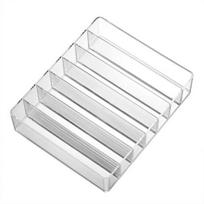 7 Grids Makeup Organizer Tray Storage Holder Large Capacity Transparent Design Multipurpose Eyeshadow Palette Makeup Holder white