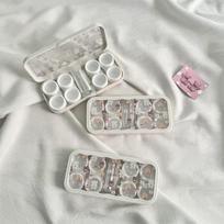Mielas Nešiojamas Animacinis Šuo Meškutis Kontaktiniai Lęšiai su Veidrodėliu Kontaktinių Lęšių Dėklas Spalvotų Lęšių Konteineris Dėžutė Vakarėliui Kelionei Rinkinys violetinė