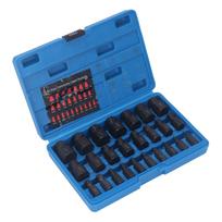 25 Pcs Screw Extractor Cr Mo Steel Hex Head Broken Damaged Bolt Stud Remover Set for Repair Maintenance