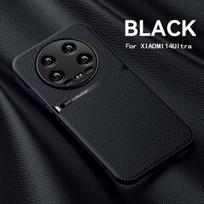 High Grade Luxury Magnetic Car Holder Leather Case For Xiaomi 14 Ultra Xiaomi14 Ultra Silicone Protective Back Cover For Xiaomi 14 Ultra juoda