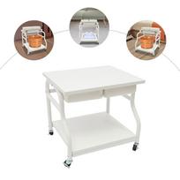 White/Black Iron Foot Bath Cart,Portable Esthetician Trolley Cart 40*40cm 2 Shelves for Beauty Salons,Massage Parlors balta