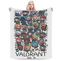 Valorant Game Flannel Blanket Winter  Soft Durable Bedding Throws for Kids Adult Living Room Fluffy Bedspread Sofa Bed Cover 30x40in