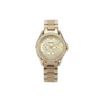 Fossil Kvarcinis Laikrodis Nerūdijančio Plieno Apyrankė Auksinis Ciferblatas 100m Atsparus Vandeniui Moteriški Laikrodžiai ES3203 Gold Dial