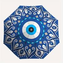 1pc Evil Eye Mandala Automatic Open/Close Umbrella, Portable Folding Umbrella for Travel, Themed Events,
