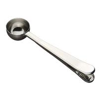 Coffee Scoop Bag Sealer Stainless Steel Measuring Spoon with Built-In Clip Food-Grade Essential Barista Tool for Freshness Precision sidabras