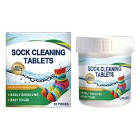 12PCS Sock Wash Cleaning Tablets Fast Dissolving Deodorizer Stain Remover For Daily Wear Socks Cleaner For Home Travel Use 1PCS white