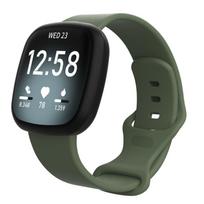 For Fitbit Versa 3 / Sense Silicone Watch Band, Size: S(Purple) Size: S tamsiai žalia spalva