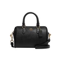 Coach Rowan 18 Užtrauktukas Oda su grūdeliu Rankinė ant peties Crossbody Maži moteriški krepšiai Juoda CH157-IMBLK Basic Set (Bag+Dust Bag)
