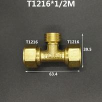 DN15 DN20 DN25 Male/Female Thread Tee Pex Pipe 1216/1418/1620/2026/2632 Fitting Aluminum Plastic Pipe Fittings T Type 1 pc