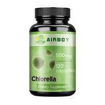 Chlorella capsules, 500 mg per serving, all-natural, nutritional supplement, suitable for adults. 120*1