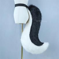 90Cm Large Furry Tail Beast Fox Wolf Shiba Tail Waist Ornament Party Costume Accessories Fancy Dress Plush Anime Cosplay Props about 90CM white