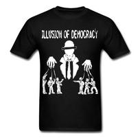 Illusion of democracy man puppets humans government graphic tee t-shirt M