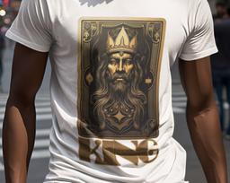 Golden King Playing Card T-Shirt: Regal Graphic Tee 4XL