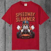 Speedway Slammer Bulldog Racing Tee: Go-Kart Motorsport Fan T-Shirt S