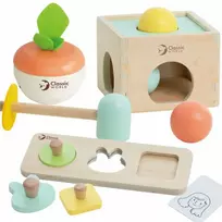 Dėlionė Classic World Klasikinio pasaulio pastelinių kūdikių rinkinio dėžutės pirmieji mokymosi žaislai nuo 6 iki 12 mėnesių