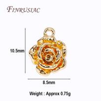 Fashion 18K Gold Plated Brass Metal Flower Charms Pendants High Quality Jewelry Making DIY Necklace Earrings Accessories 4 Pieces