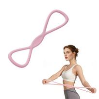 Multi Functional Figure Eight Resistance Band High Elastic Silicone Yoga Pull Strap Arm Leg Training Fitness Workout Accessory rožinė
