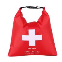 1.2L Waterproof First Aid Kit, First Aid Bag Sack Dry Bag, Empty Water Resistant Survival Storage Bag for Outdoor Travel Hiking raudona