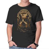Unisex Crew Neck T-Shirt May The Coffee Bless You Graphic Short Sleeve Casual Tee L