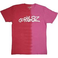 Gorillaz 'Two-Tone Brush Logo' Red / Pink T shirt - NEW S