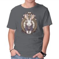 Unisex Crew Neck T-Shirt The White Rabbit Graphic Short Sleeve Casual Tee S