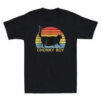 Men's and Women's T-shirts Fat Cats Chonky Boy T-Shirt Funny Chonk Meme Cat Gifts for Women Men Tee S
