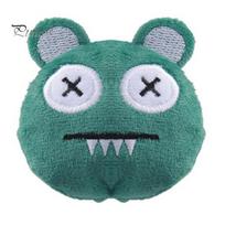 Soft Short Plush Cat Toy Ball Toy, Catnip Chew Cute Embroidered Face, Gnaw-resistant Stuffed Kitten Teething for Indoor Cats Biting Patting žalia