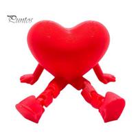 Pen Holder Heart Rose Ornament, 3D Printed Red Smooth Edge Sculpture with Movable Joints, Desktop Storage Figure for Valentine Day Decor B