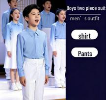 Patriotic Chorus Performance Blue Long Skirt for Adult Speech and Recitation Events 170 cm