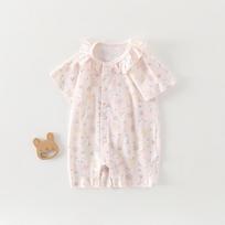 Newborn Short Sleeve Cotton Onesie - Antibacterial Summer Jumpsuit Romper Size 90 (Suggested weight: 19-24 lbs)