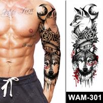 Factory Sales Cool Designs Water Transfer Full Arm Temporary Tattoo for Men Women brown