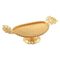 Metal Oval Fruit Tray Luxurious European Gold Beads Design Dessert Snacks Dish Serving Plate with Base for Stable Display 1