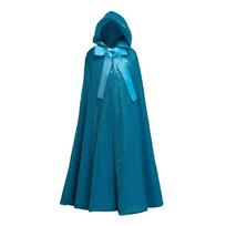 Kids' Hooded Sequin Cape - Frozen Elsa Princess Halloween & Christmas Cloak Medium