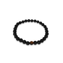 Bracelet - Naturel - Oeil de tigre - Lave volcanique - Rond - 6mm