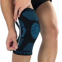 2 Pack Knee Brace Compression Sleeve Elastic Knee Wraps Patella Stabilizer Silicone Gel Spring Support Hinged Kneepads M mėlyna