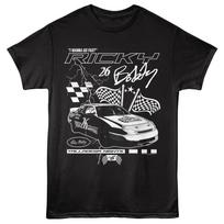 Talladega Nights #26 Black & White Lightning Bolts And Flags Men's T Shirt S