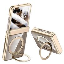 For Motorola Razr 60 Ultra 5G Case Compatible with MagSafe Kickstand Electroplated PC Phone Cover Bu Red raudona