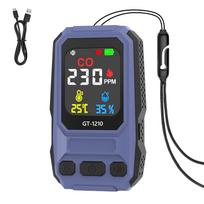 Portable CO Alarm Monitor with Alarm Handheld Temperature Humidity Meter with Temperature & Humidity for Home Office Car mėlyna