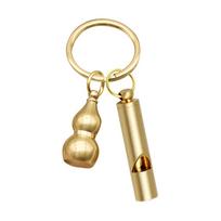 Brass Whistle High Decibel Golden Keychain Whistle Hiking Camping Life-Saving Whistle Referee Training Whistles Outdoor Gadgets