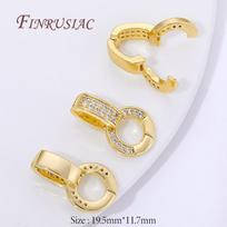 18K Gold Plated Brass Bails Clasps Connectors For Necklaces Accessories,Charms Clasps For DIY Jewelry Making Supplies 1 piece white