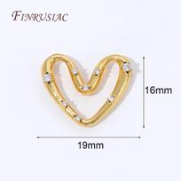 1/2/4Pcs 18K Gold Plated Brass with Zircon Heart Charms Connectors For Jewelry Making Supplies,DIY Necklaces Findings 1 piece