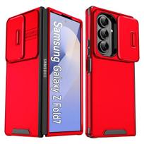 case for Samsung Z FOLD 7 6 5 4 Skin protection cover to prevent falls plain full coverage Two in one sliding window Shock Proof Galaxy Z Fold7 raudona