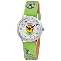 Montre - QBOS - Felix - Bracelet simili cuir vert - Boîtier 28 mm - Mouvement quartz žalia