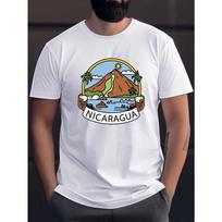 Nicaragua Volcano Pattern Print Men'S T-Shirt - Men'S T-Shirt, Short-Sleeve T-Shirt, Men'S Tee Shirt S balta