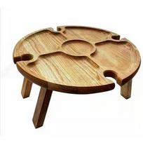 New Wooden Picnic Table Foldable Portable Casual Snack Tray Wine Rack Kitchen Storage Container Outdoor